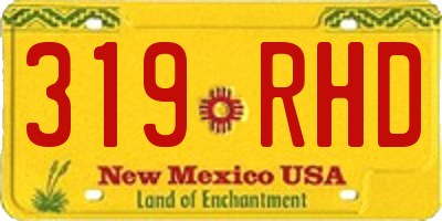 NM license plate 319RHD