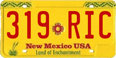 NM license plate 319RIC