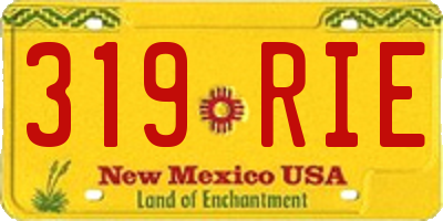 NM license plate 319RIE