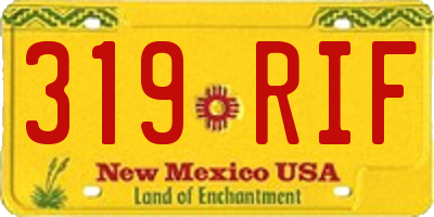 NM license plate 319RIF