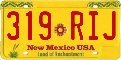 NM license plate 319RIJ