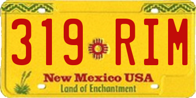 NM license plate 319RIM
