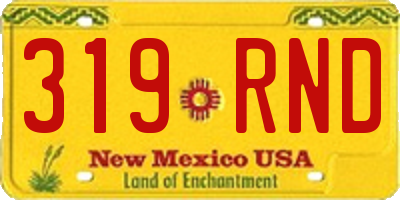 NM license plate 319RND