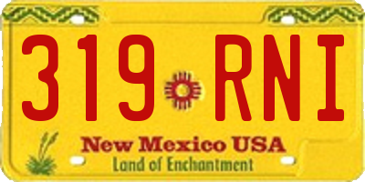 NM license plate 319RNI