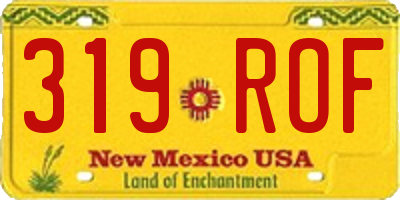 NM license plate 319ROF
