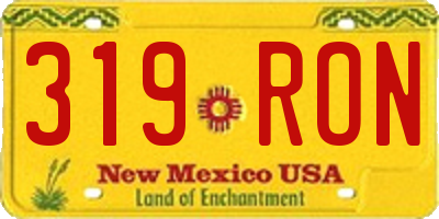 NM license plate 319RON
