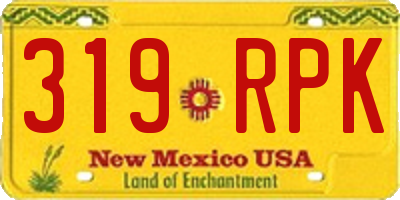 NM license plate 319RPK