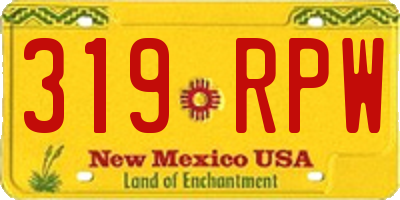 NM license plate 319RPW