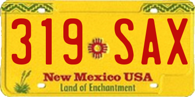 NM license plate 319SAX