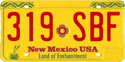 NM license plate 319SBF