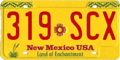 NM license plate 319SCX