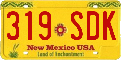 NM license plate 319SDK