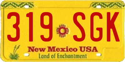 NM license plate 319SGK