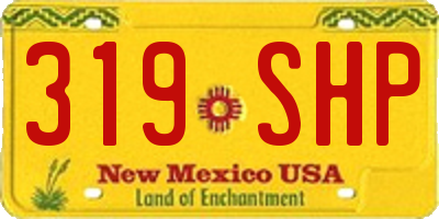 NM license plate 319SHP