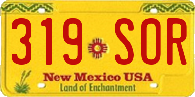 NM license plate 319SOR