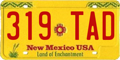NM license plate 319TAD