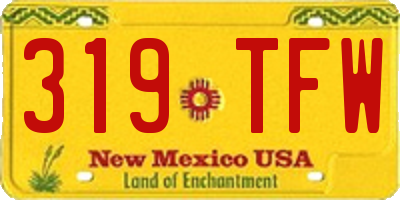 NM license plate 319TFW