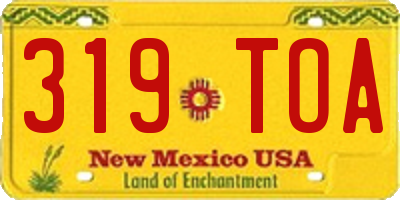 NM license plate 319TOA
