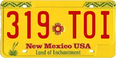 NM license plate 319TOI