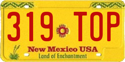 NM license plate 319TOP