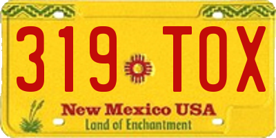 NM license plate 319TOX