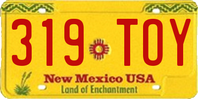 NM license plate 319TOY