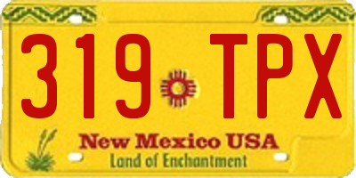 NM license plate 319TPX