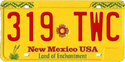 NM license plate 319TWC