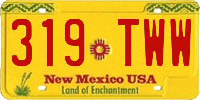 NM license plate 319TWW