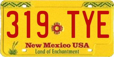 NM license plate 319TYE