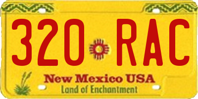 NM license plate 320RAC