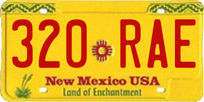 NM license plate 320RAE