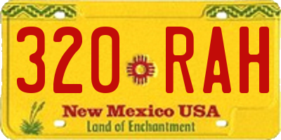 NM license plate 320RAH