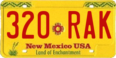 NM license plate 320RAK