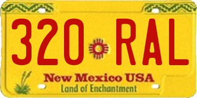 NM license plate 320RAL