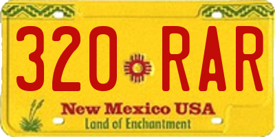 NM license plate 320RAR