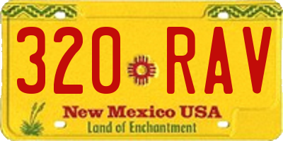 NM license plate 320RAV