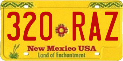 NM license plate 320RAZ