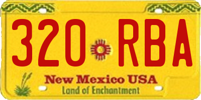 NM license plate 320RBA