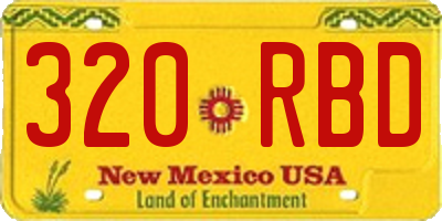 NM license plate 320RBD