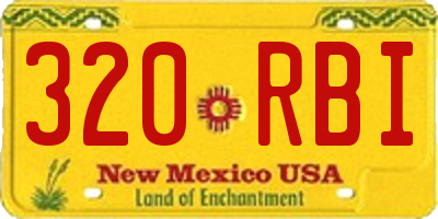 NM license plate 320RBI