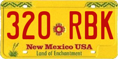 NM license plate 320RBK