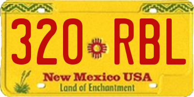 NM license plate 320RBL