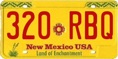 NM license plate 320RBQ
