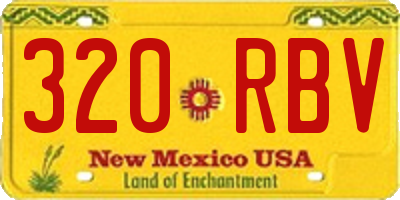 NM license plate 320RBV