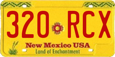 NM license plate 320RCX