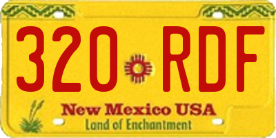 NM license plate 320RDF
