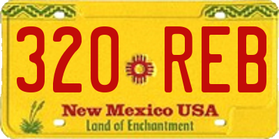 NM license plate 320REB