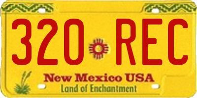 NM license plate 320REC