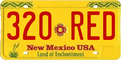 NM license plate 320RED